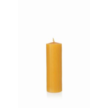 Beeswax candle BABETTE, natural-yellow, 6"/15cm, Ø2"/5cm, 45h - Made in Germany