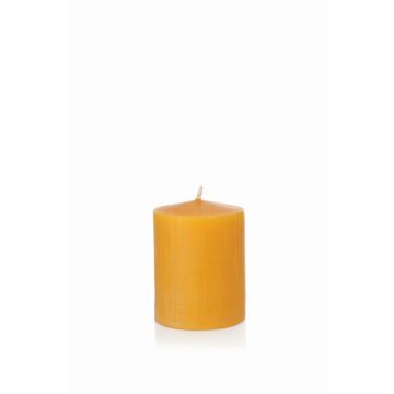 Beeswax candle BABETTE, natural-yellow, 4"/10cm, Ø3.1"/8cm, 60h - Made in Germany