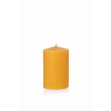 Beeswax candle BABETTE, natural-yellow, 4.7"/12cm, Ø3.1"/8cm, 72h - Made in Germany
