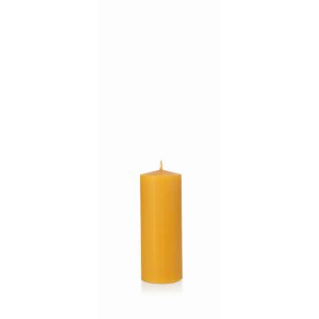 Beeswax candle BABETTE, natural-yellow, 6"/15cm, Ø2.4"/6cm, 64h - Made in Germany