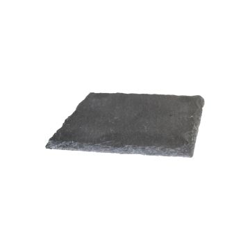 Square slate candleholder MARIANO, anthracite, 4.7"x4.7"/12x12cm