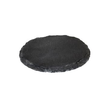 Round slate candleholder MARIANO, anthracite, Ø4.7"/12cm