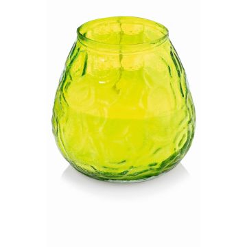 Lantern MAYELA filled with wax, apple green, 4.1"/10,5cm, Ø4"/10cm, 48h