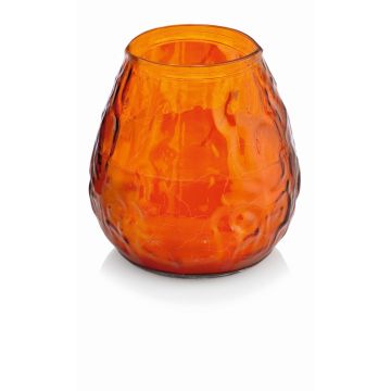 Lantern MAYELA filled with wax, tangerine, 4.1"/10,5cm, Ø4"/10cm, 48h