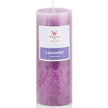 Rustic scented candle ASTRID, Lovely Lavender, violet, 5.1"/13cm, Ø2.7"/6,8cm, 60h