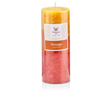 Rustic scented candle ASTRID, Juicy Orange, orange, 5.1"/13cm, Ø2.7"/6,8cm, 60h