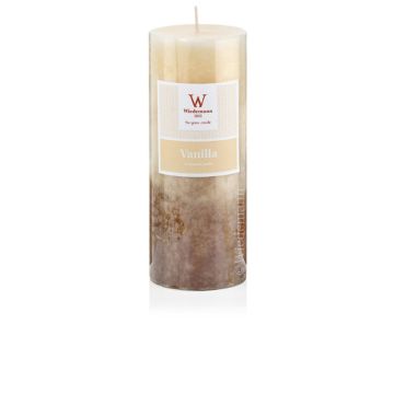 Rustic scented candle ASTRID, Elegant Vanilla, cream, 5.1"/13cm, Ø2.7"/6,8cm, 60h