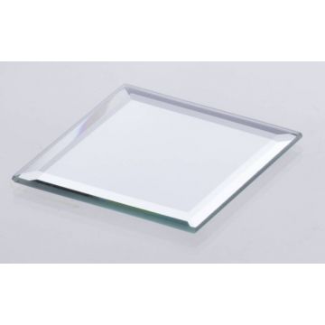 Square mirror coaster / Glass plate BABSI, 4" x 4" x 0.2"/10 x 10 x 0,5  cm 