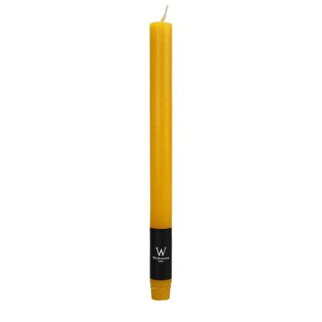 Dinner candle / Tapered candle AURORA, yellow, 11"/27cm, Ø0.9"/2,2cm, 10h - Made in Germany