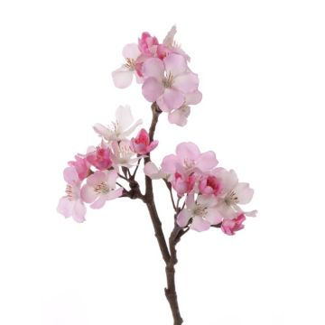 Artificial apple blossom branch OCHUKO, flowering, pink-white, 14"/35cm