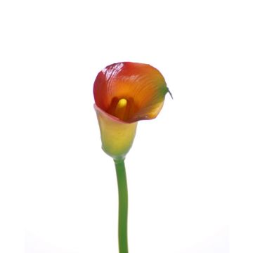 Fake Calla flower CHIDORA, orange-yellow, 22"/55cm, 2"x2.4"/5x6cm