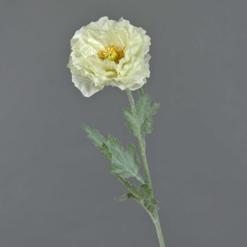 Artificial poppy BAHIRA, cream, 30"/75cm, Ø 5"/13cm