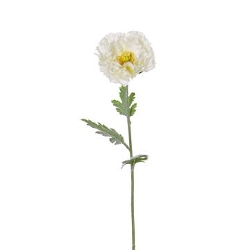 Artificial poppy BAHIRA, cream, 30"/75cm, Ø 5"/13cm