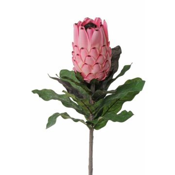 Textile flower Protea NELLI, pink, 30"/75cm, Ø 3.1"/8cm