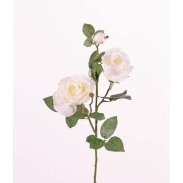 Textile rose ARIANE, white, 30"/75cm, Ø 2.8"-4"/7-10cm