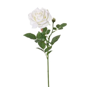 Decorative rose JANINE, white, 28"/70cm, Ø 4.7"/12cm