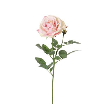 Decorative rose JANINE, pink-yellow, 28"/70cm, Ø 4.7"/12cm