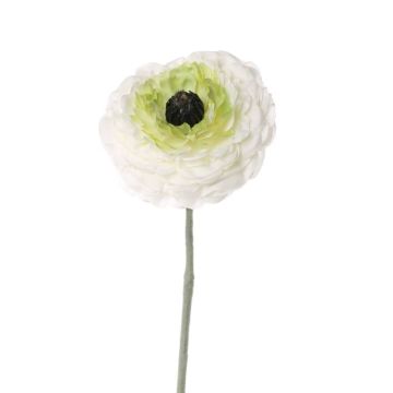 Artificial ranunculus ALIMA, cream-green, 14"/35cm, Ø 3.1"/8cm