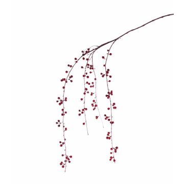 Artificial snowberry branch ATOS with berries, red, 4ft/120cm