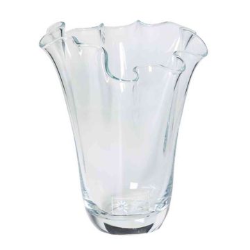 Decor glass vase JODY OCEAN, transparent, 10"/25cm, Ø6.3"/16cm