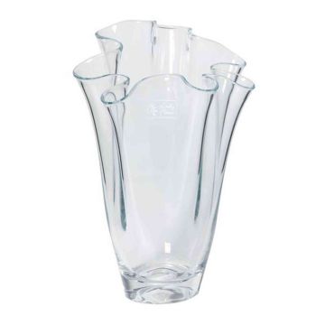 Deco glass vase JODY OCEAN, clear, 11"/27cm, Ø8"/21cm