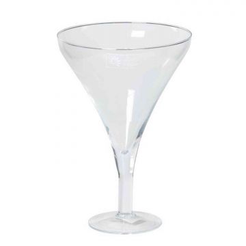XXL martini glass SACHA OCEAN on stand, clear, 10"/24,5cm, Ø6.7"/17cm