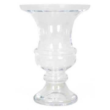 Flower vase SONJA with pedestal, funnel/round, clear, 18"/45cm, Ø12"/28cm