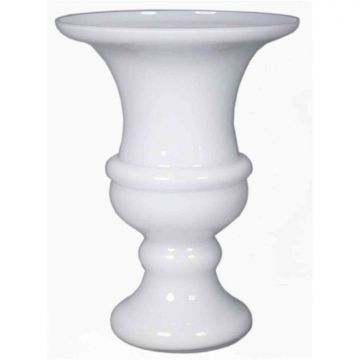 Flower vase SONJA with pedestal, funnel/round, white, 24"/60cm, Ø16"/37cm