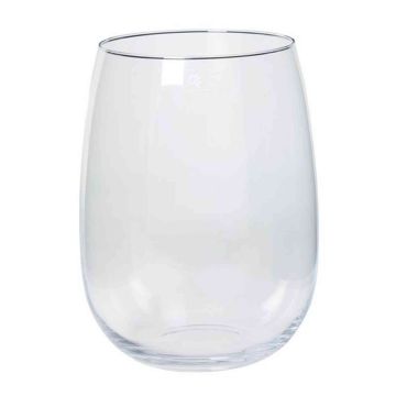 Candle glass AUBREY, globe/round, clear, 10"/26cm, Ø9"/22cm