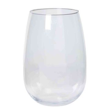 Candle glass AUBREY, globe/round, clear, 16"/40cm, Ø11"/27cm
