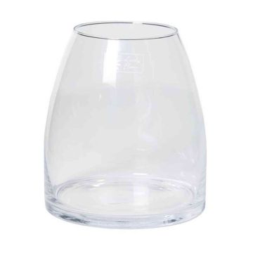 Candle glass LEILA, conical/round, clear, 8"/20cm, Ø8"/18cm