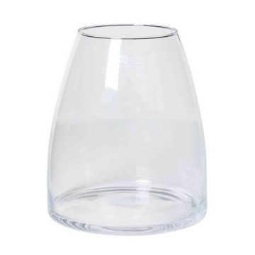Candle glass LEILA, conical/round, clear, 11"/27cm, Ø8"/21cm