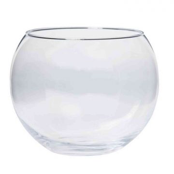 Candle glass TOBI OCEAN, globe/round, clear, 7"/17,5cm, Ø7"/19cm