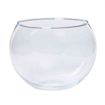 Candle glass TOBI OCEAN, globe/round, clear, 4"/10cm, Ø5.1"/13cm