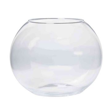 Candle glass TOBI OCEAN, globe/round, clear, 8"/20cm, Ø10"/25cm
