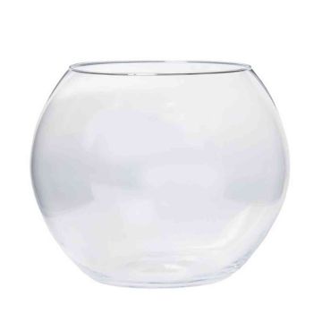 Candle glass TOBI OCEAN, globe/round, clear, 9"/24cm, Ø10"/26cm