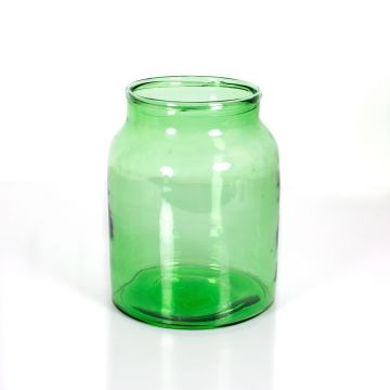 Lantern glass QUINN EARTH, recycled, clear-green, 12"/30cm, Ø8"/21cm