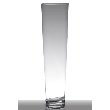 Floor vase of glass LORENA, conical/round, clear, 28"/70cm, Ø7"/19cm