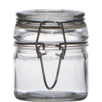 Mini preserving jar / spice jar POPPY with lid, cylinder/round, clear, 2.8"/7cm, Ø2.4"/6cm