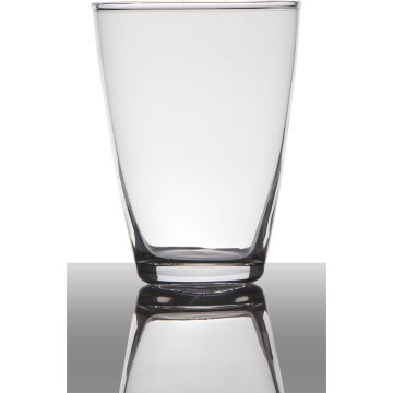 Flower vase of glass NATALIE, conical/round, clear, 4.7"/12cm, Ø3.5"/9cm