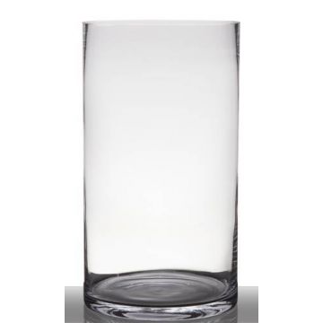 Floor vase of glass SANSA EARTH, cylinder/round, clear, 18"/45cm, Ø10"/25cm