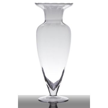 Floor vase of glass KENDRA on pedestal, conical/round, clear, 13"/32cm, Ø5"/12,5cm