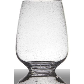 Flower vase of glass GRACIE on pedestal, cone/round, clear, 10"/26cm, Ø8"/19,5cm