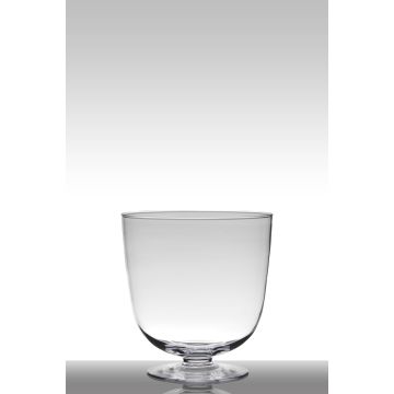 Table light glass SHIRLEY on pedestal, conical/round, clear, 11"/28cm, Ø11"/27cm