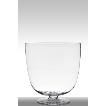 Table light glass SHIRLEY on pedestal, conical/round, clear, 15"/38cm, Ø14"/36cm