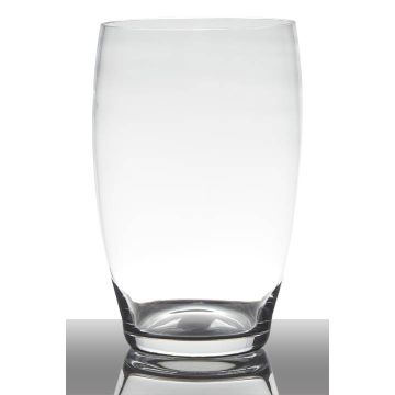 Flower vase of glass HENRY, conical/round, clear, 10"/25cm, Ø6"/15cm
