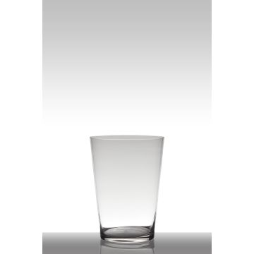Floor vase of glass ANNA EARTH, conical/round, clear, 12"/30cm, Ø9"/22cm