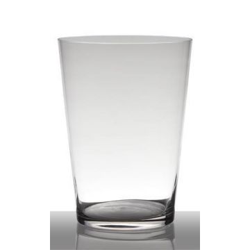 Floor vase of glass ANNA EARTH, conical/round, clear, 16"/40cm, Ø10"/25cm