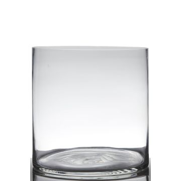 Flower pot of glass SANSA EARTH, cylinder/round, clear, 10"/25cm, Ø10"/25cm