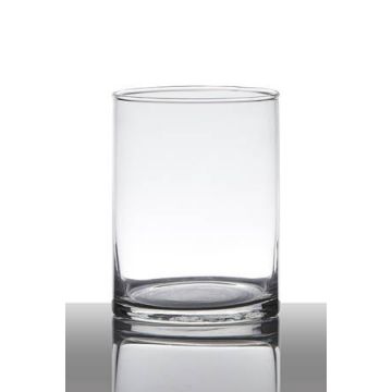 Flower vase of glass SANYA EARTH, cylinder/round, clear, 8"/20cm, Ø4.7"/12cm